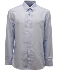 Etro - Overhemden ,Blauw ,Italiaanse Button-Down Shirt Model U241 - Lyst