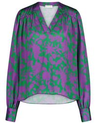 Jane Lushka - Elegante liza bluse | grün lila - Lyst