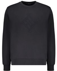 Herno - Geribbelde Katoenen Crew-Neck Sweatshirt - Lyst