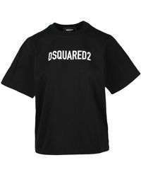 DSquared² - Tops ,Zwart ,Katoen Dsquared 2 Tshirt - Lyst