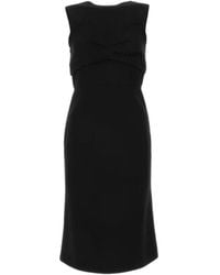 Sportmax - Vestido Negro Sin Mangas Con Recorte Geométrico, Mujer, Talla - Lyst