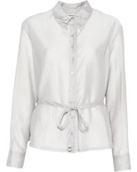 Low Classic - Transparante Blouse Met Plooitjes - Lyst