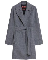 Max Mara - Wollen Cardigan Jas Met Ontwerp - Lyst
