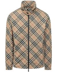 Burberry - Jassen ,Veelkleurig ,Polyester Bedrukte Polyester Windbreaker - Lyst