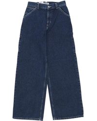 Carhartt - Blaue stone washed jeans für frauen - Lyst