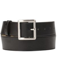 Kazar - Accessoires ,Zwart ,Leer Minimalistische Zwarte Riem Met Vierkante Gesp - Lyst