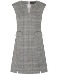 Bruuns Bazaar - Braun Kariertes Kleid Mit V-Ausschnitt - Lyst