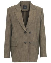 Pinko - Jassen ,Bruin ,Bruine Blazer Voor Vrouwen Ss 25 - Lyst
