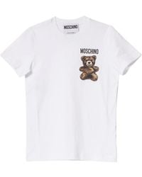 Moschino - Adrian bear t-shirt weiß baumwolle kurzarm - Lyst