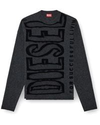 DIESEL - Truien & Vesten ,Grijs ,Wol K-Floyd Gebreid - Lyst