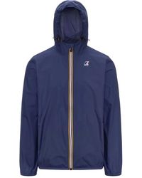K-Way - Jassen ,Blauw ,Nylon Claude Short Jacket - Lyst