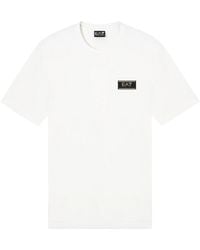 EA7 - Fitness ,Wit ,T-Shirt Met Ronde Hals En Logopatch - Lyst