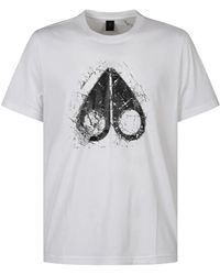 Moose Knuckles - Tops ,Wit ,Katoen Icebreak Logo T-Shirt - Lyst