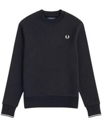 Fred Perry - Hoodies & Sweatvesten ,Blauw ,Katoen Curl Backflow Sweatshirt - Lyst