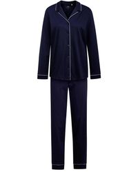 CALIDA - Nachtkleding ,Blauw ,Katoen Pyjama Met Knopen - Lyst