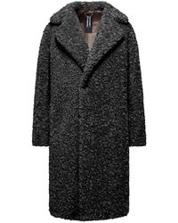 Bomboogie - Double-Breasted Faux Shearling Jas - Lyst