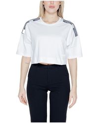 Moschino - Camiseta blanca estampada con mangas cortas - Lyst