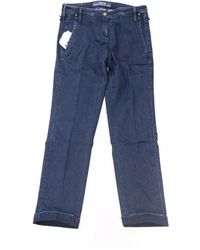 Jacob Cohen - Jeans chino in cotone blu con ricamo del logo - Lyst