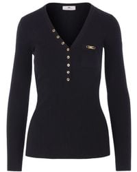 Elisabetta Franchi - V-Neck Knitwear - Lyst