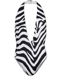 Balmain - Zebra One-Piece Badpak - Lyst