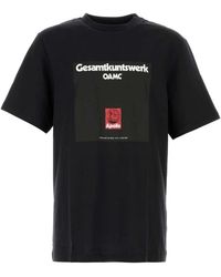 OAMC - Tops ,Zwart ,Katoen Klassiek Zwart Katoenen T-Shirt - Lyst