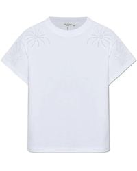 Rag & Bone - Tops ,Wit ,Katoen T-Shirt Met Opengewerkte Details - Lyst
