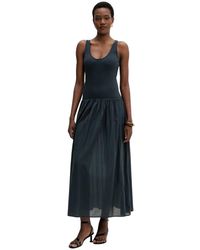 Sessun - Kleedjes ,Blauw ,Katoen Salao Dual-Material Ballerina Jurk - Lyst