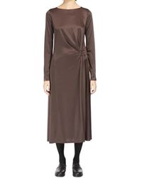 Max Mara - Kleedjes ,Bruin ,Leer Midi Damesjurk - Lyst