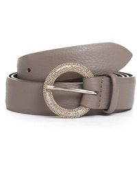 Orciani - Taupe runder silberner gürtel - Lyst
