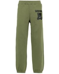 Moschino - Broeken ,Groen ,Katoen Groene Katoenen Casual Activewear Broek - Lyst