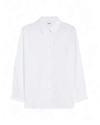 Aspesi - Overhemden ,Wit ,Katoen Cotton Poplin Shirt - Lyst