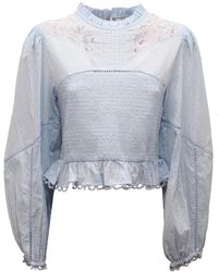 EMMA & GAIA - Overhemden ,Blauw ,Katoen 35C530 Blouse - Lyst