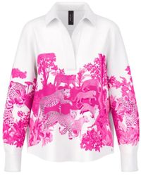 Marc Cain - Overhemden ,Veelkleurig ,Katoen Savannah-Print Katoenen Blouse - Lyst