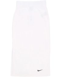 Nike - Fitness ,Wit ,Geribbelde Jersey Rok - Lyst