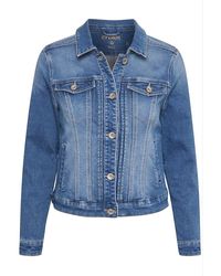 Cream - Jassen ,Blauw ,Denim Stijlvolle Denimjas Met Borstzakken - Lyst