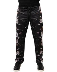 Dolce & Gabbana - Floral Print Casual Trousers - Lyst