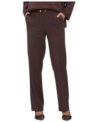 Object - Broeken ,Bruin ,Polyester Objlisa Mw Straight Pant Noos - Lyst