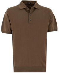 Kiton - Tops ,Bruin ,Katoen Veelzijdig Poloshirt Voor Elke Gelegenheid - Lyst