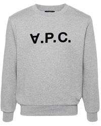 A.P.C. - Hoodies & Sweatvesten ,Grijs ,Katoen Standard Grand Vpc Sweatshirt - Lyst