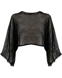 Antonelli - Overhemden ,Zwart ,Leer Arnica Crop Top - Lyst