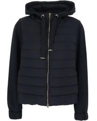 Herno - Jassen ,Zwart ,Katoen Donzen Jas Met Capuchon Met Trekkoord - Lyst
