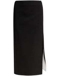 Sportmax - Rokken ,Zwart ,Katoen Zwarte Katoenmix Rok - Lyst