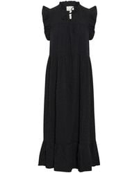 Part Two - Schwarzes Feminines Kleid Mit Rüschen-Details - Lyst