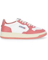 Autry - Sneakers bajas blanco rosa inspiración vintage - Lyst