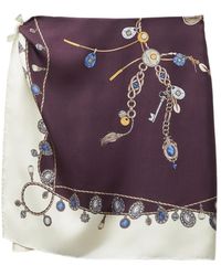 Versace - Printed Silk Twill Mini Rok - Lyst