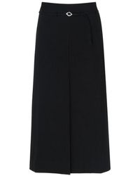 Ganni - Falda midi de algodón orgánico en negro - Lyst