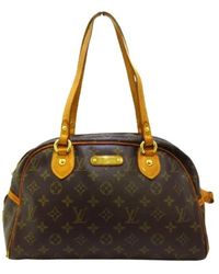 Louis Vuitton Brown canvas louis vuitton montorgueil bag - Nero