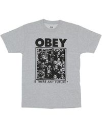 Obey - Klassisches tee heather grey streetwear - Lyst