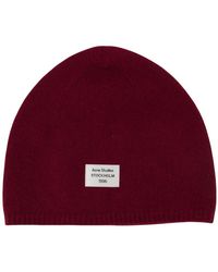 Acne Studios - Kaschmir-Mütze Mit Logo - Lyst