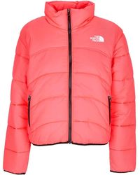 The North Face - Giubbino trapuntato rosa corallo - Lyst